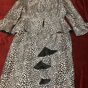 Chic Black and White Animal Print Dress